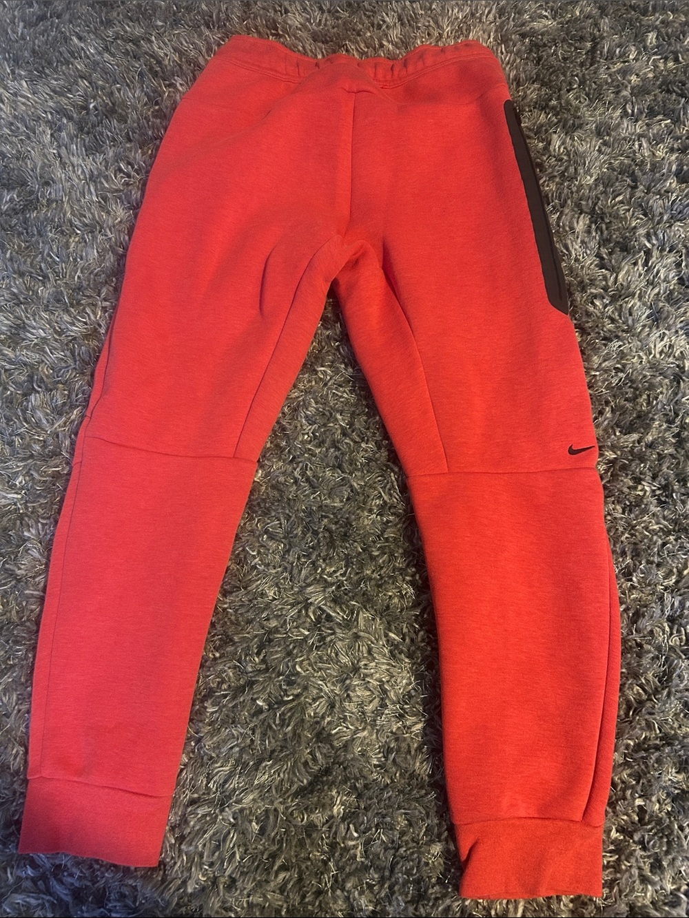 Nike Kids Red Jogger Sweatpants with Black Side Panel